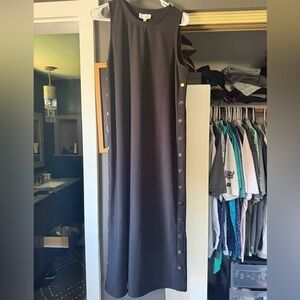 entro Black Sleeveless Maxi Dress with Side Snap Detail